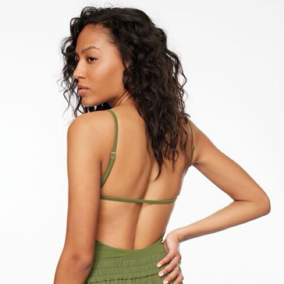 Dynamite Mylah Sculpt Open Back Bodysuit - Cut Out Bronze Green - Picture 3 of 4